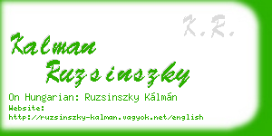 kalman ruzsinszky business card