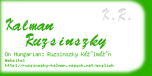 kalman ruzsinszky business card